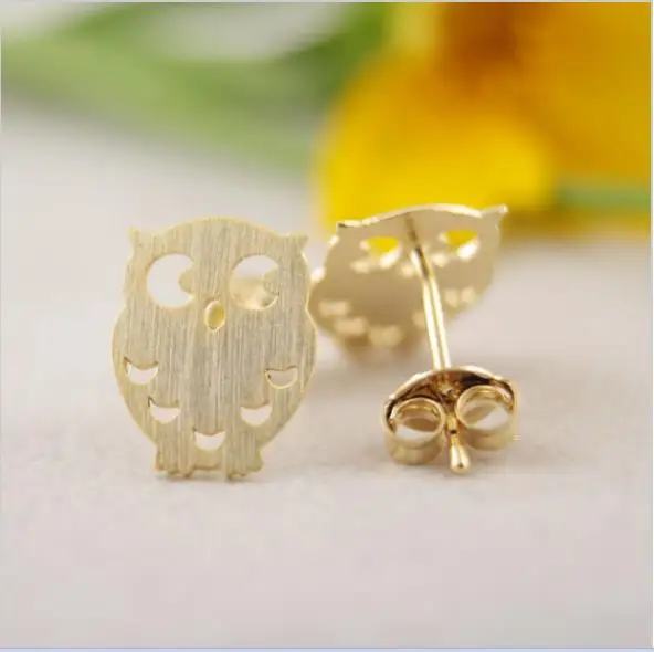 Модные серьги-гвоздики с совой | Украшения и аксессуары