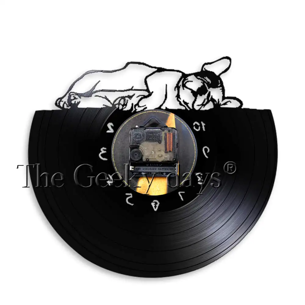 Очаровательные сонный Французский бульдог настенные часы спящий щенок