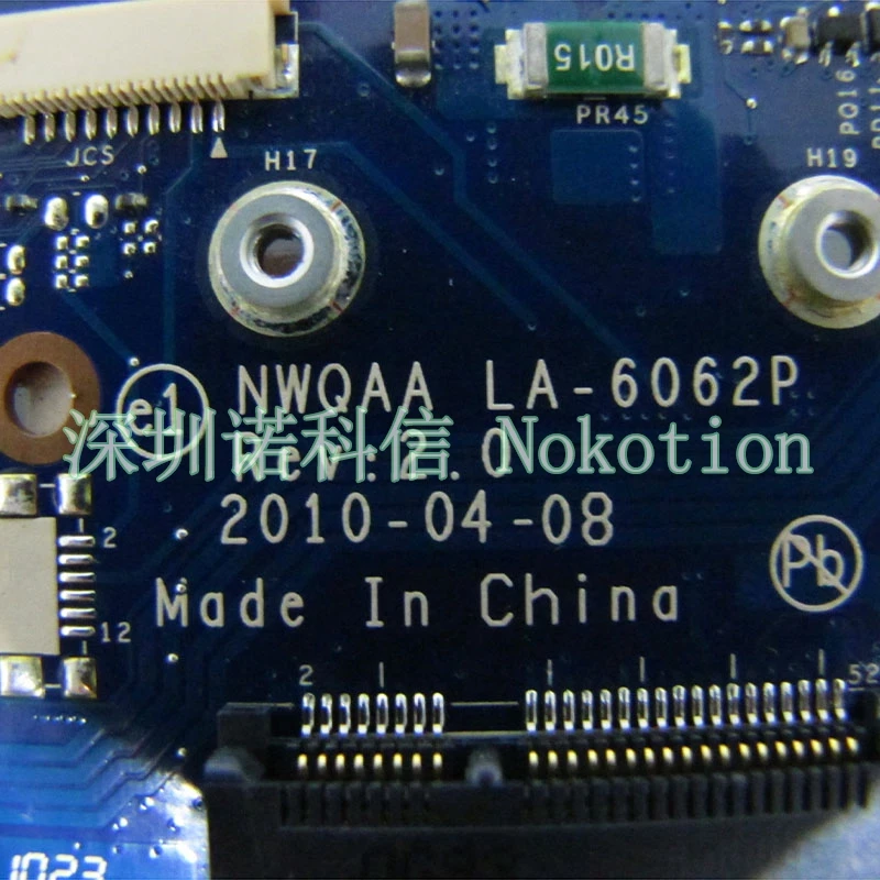 NOKOTION материнская плата для ноутбука Toshiba Satellite A660 A665 NWQAA LA 6062P K000109850 HM55 GT310M графика