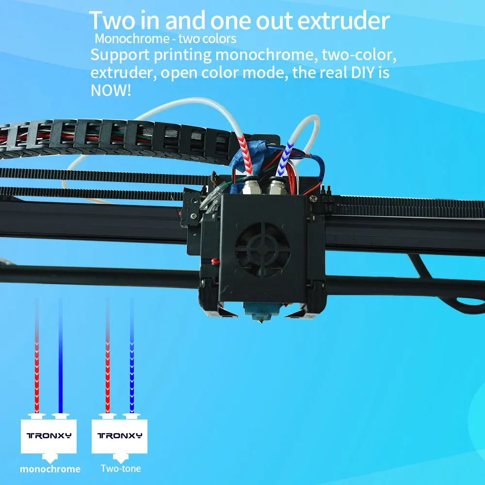 TRONXY 3D принтер X5ST-500-2E для печати размера плюс двухцветный DIY машина для печати ядер MK8 экструдер