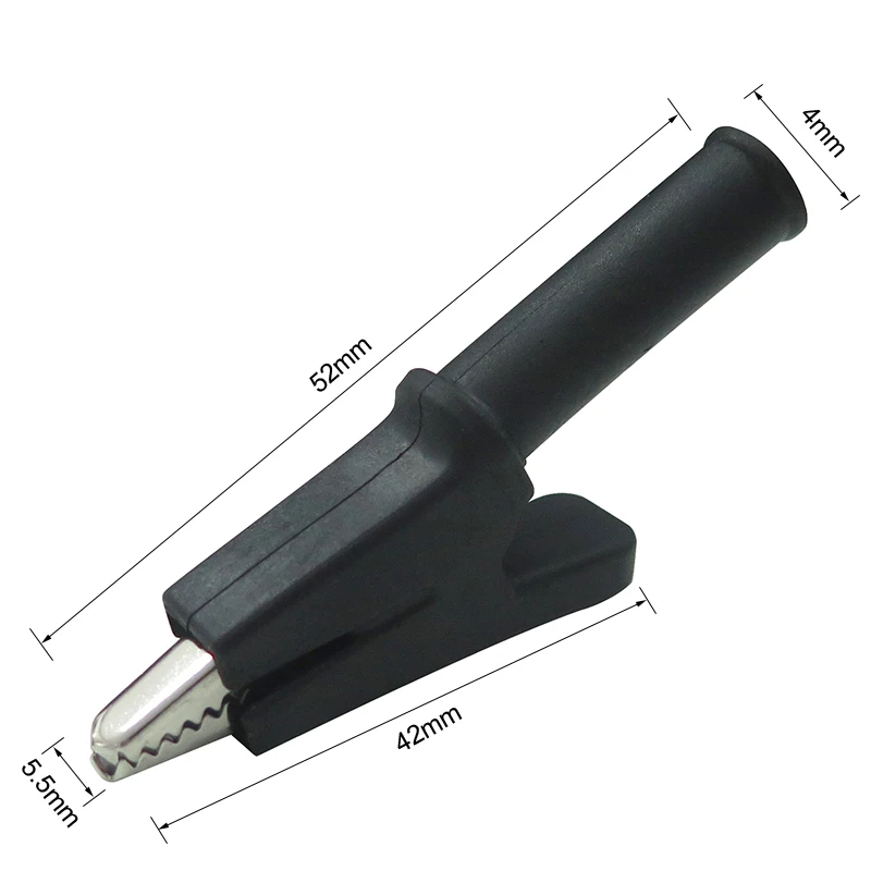 

New Cleqee P2002 10PCS 5 Color 380V 20A Crocodile Alligator Clips Jack Safety Test Folders Withstand Voltage for 4mm Banana Plug
