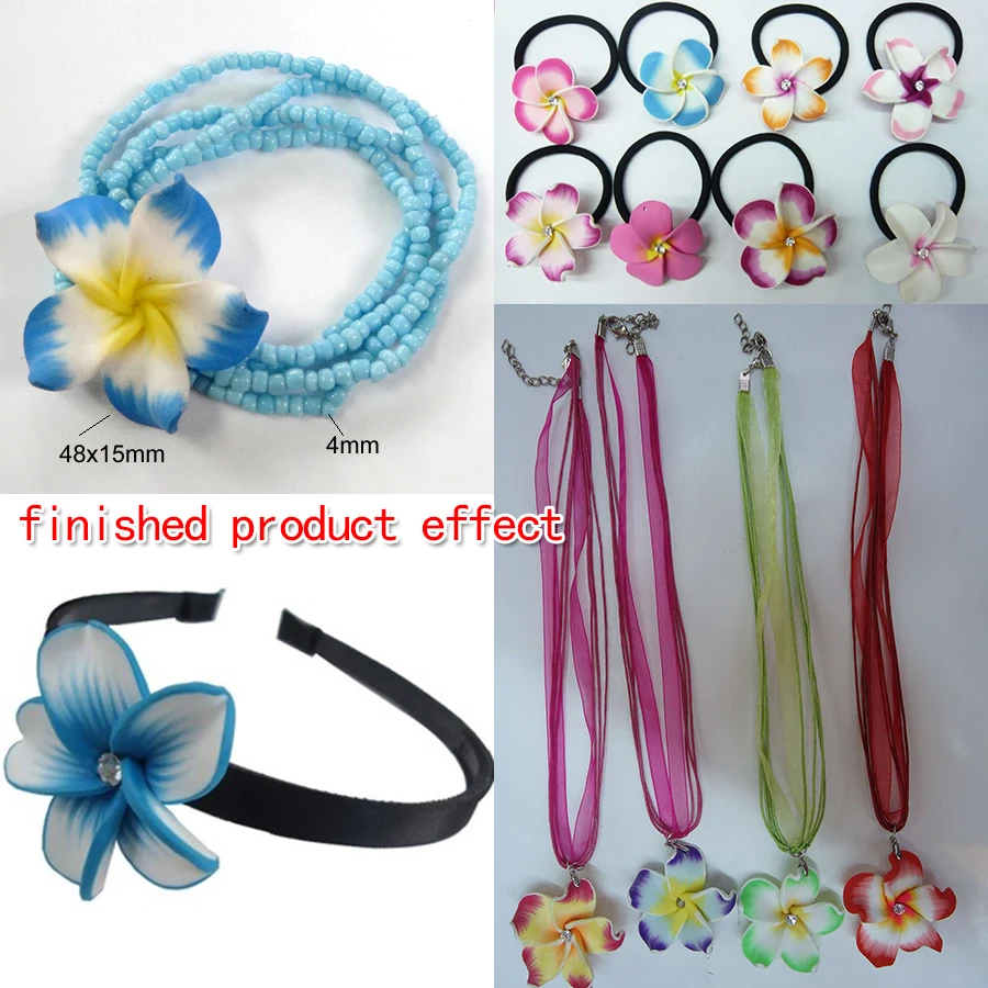 5 шт./лот 45 мм искусственная Полимерная глина Плюмерия цветок свободные бусины Diy