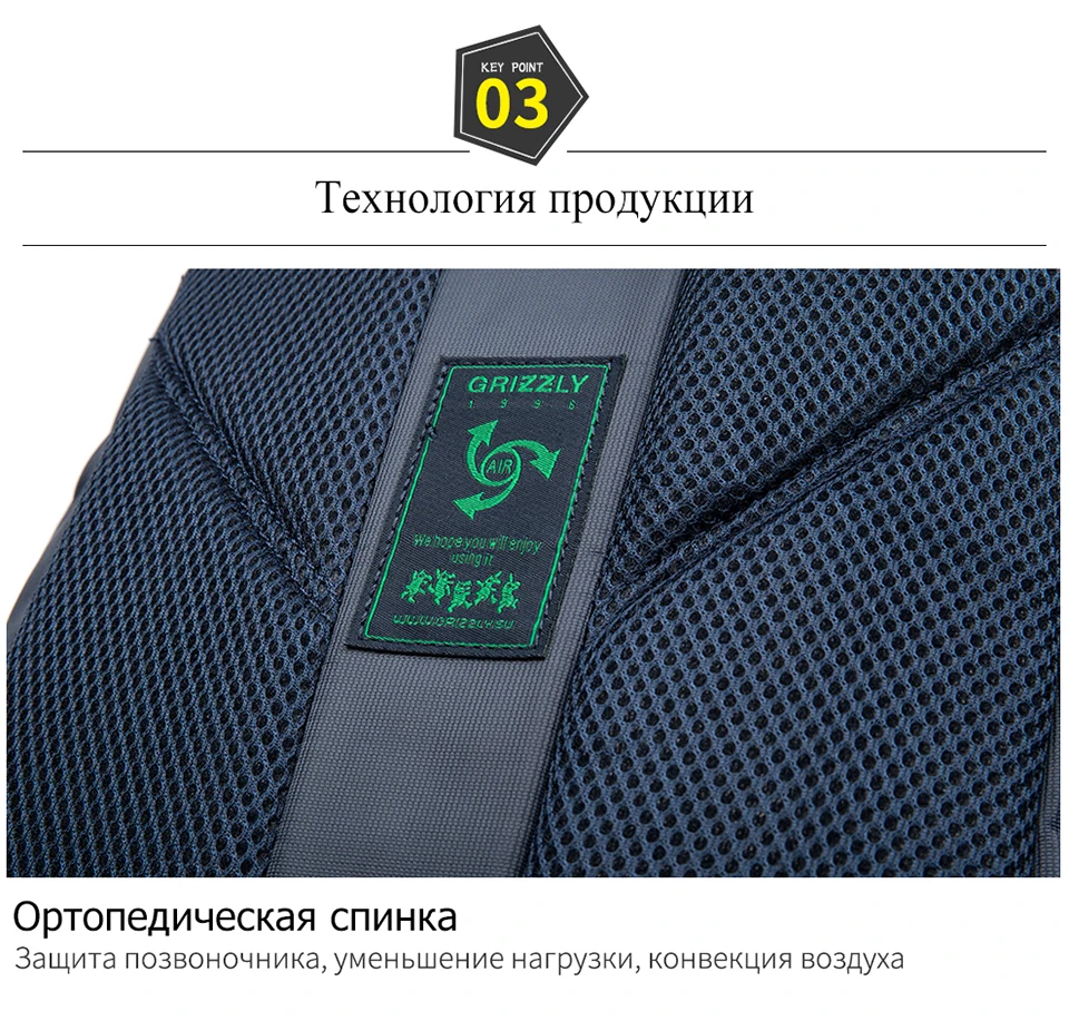 Мужские рюкзаки GRIZZLY, многофункциональная сумка Mochila с большой вместительностью, походные сумки, походная сумка для мальчика-подростка