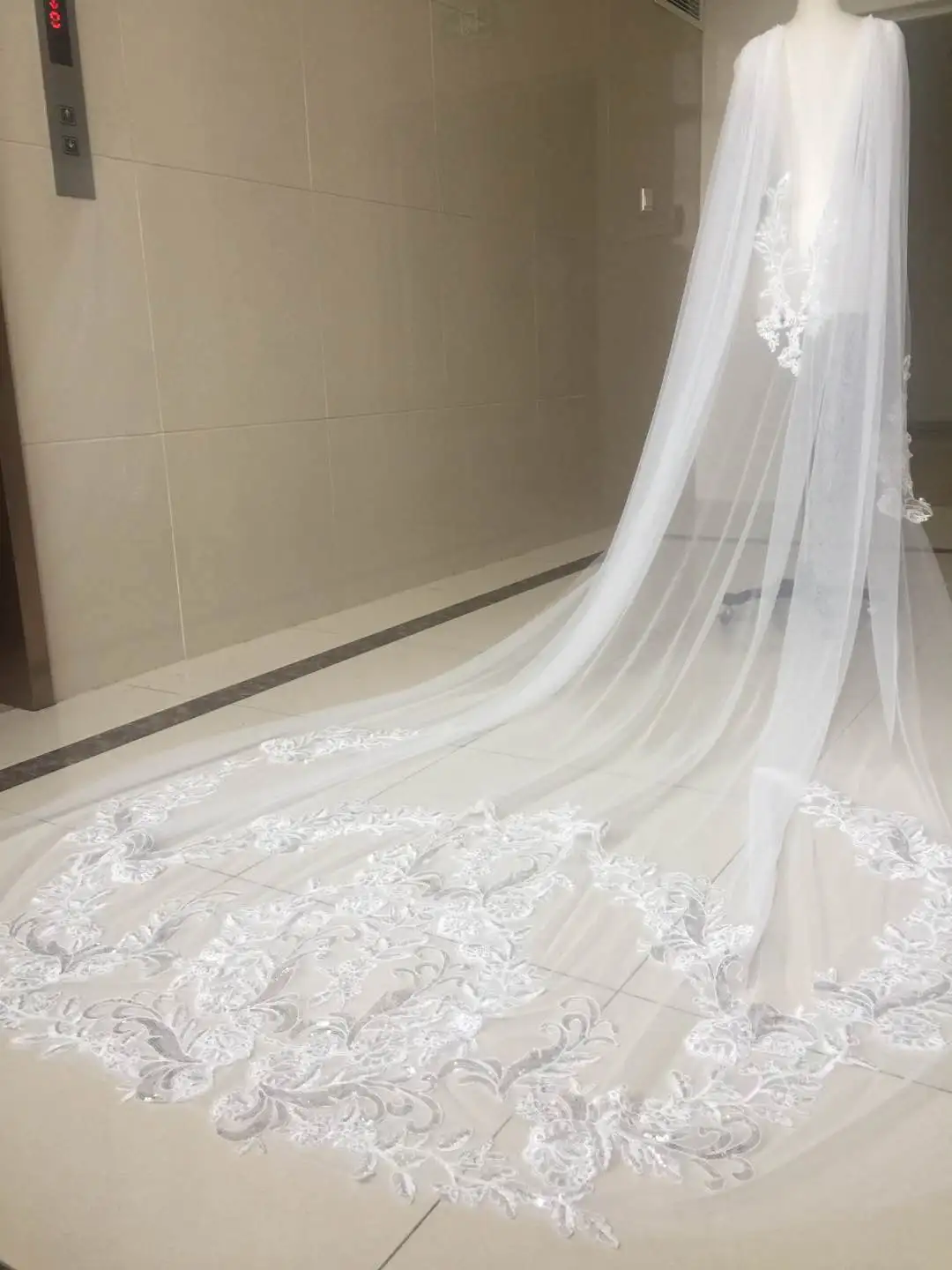 Белая кружевная шаль цвета слоновой кости искусственная Свадебная накидка