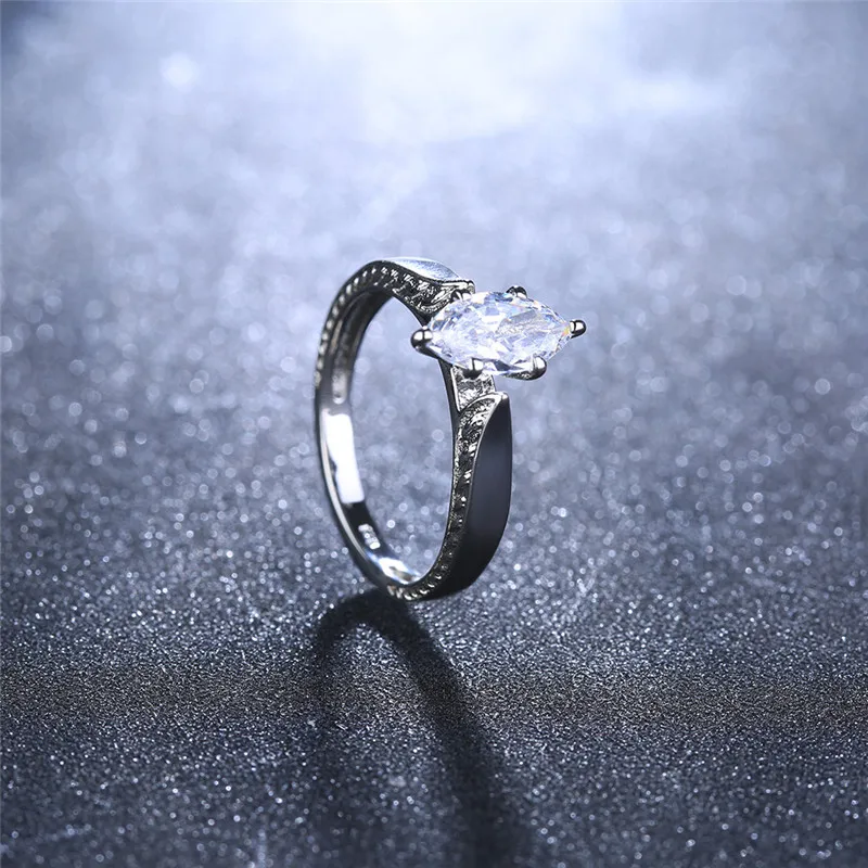 ROMAD Wedding Rings for Women Silver Color Jewelry Luxury Party Marquise AAA Zirconia Accessories CZ Stone anillos mujer | Украшения и