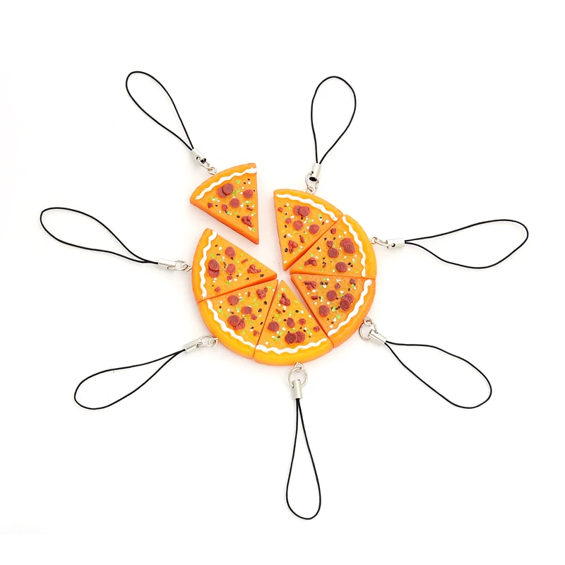 7 шт./компл. ожерелье с подвеской пицца брелок для ключей лучшие друзья навсегда