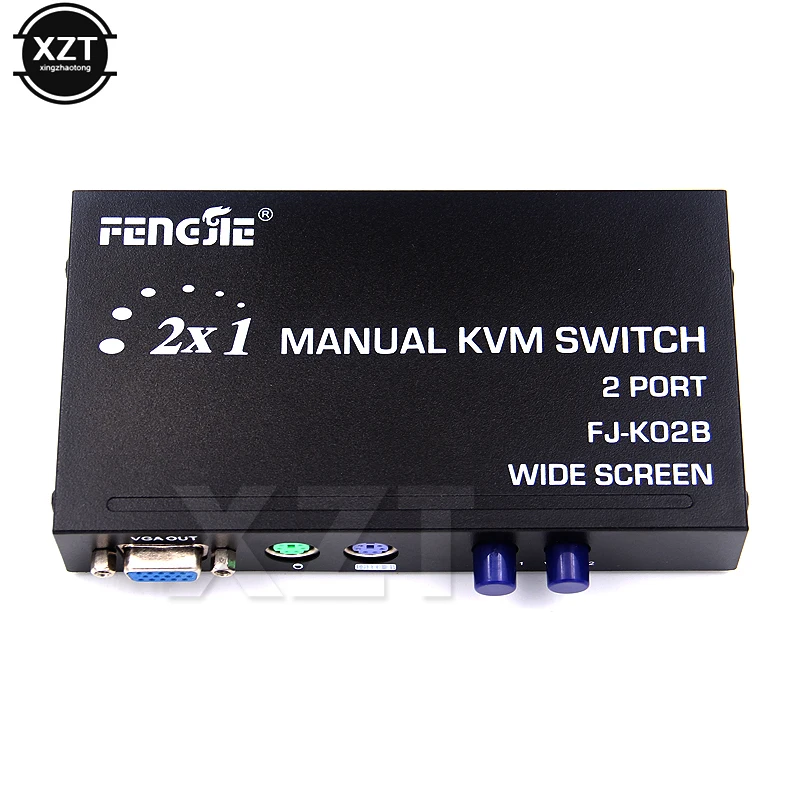 Новейший EKL 2 порта VGA KVM переключатель USB PS2 клавиатура мышь переключатель коробка с 2 шт KVM кабель Поддержка аудио 2 порта Поддержка клавиатуры