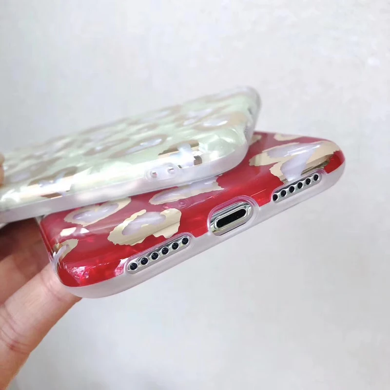Модный чехол для телефона с леопардовым принтом Love Heart iPhoneX Xs Xr Xsmax мягкий