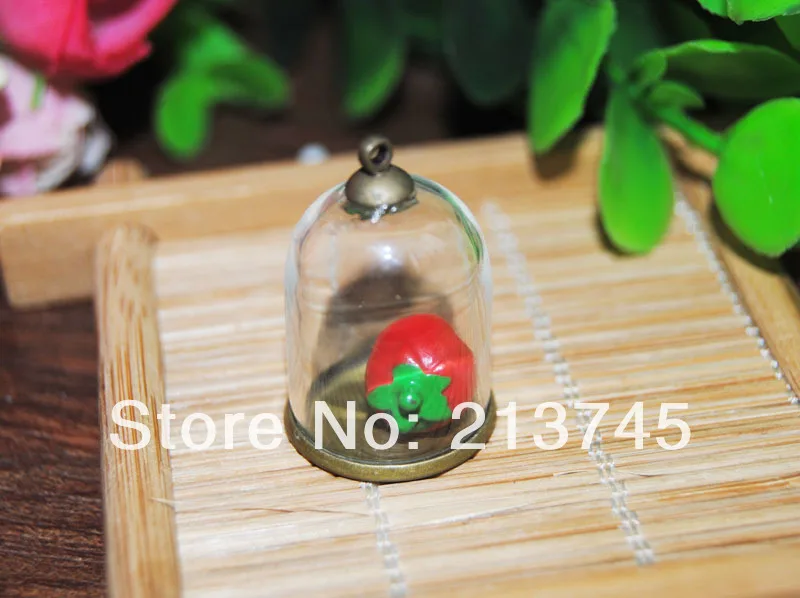 

Freeshipping 50set 25*18mm Glass globe & bronze round base& 6mm cap Set DIY glass bottle vial pendant DIY glass cover
