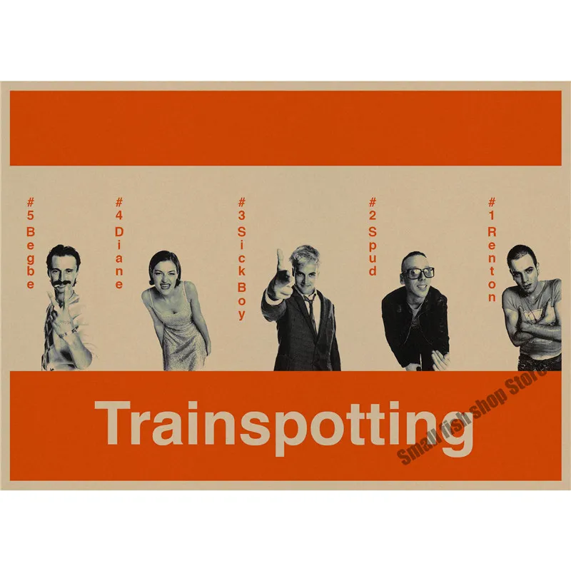Trainspotting Ewan McGregor Ретро фотобумага Бар Кафе домашний декор живопись Настенная