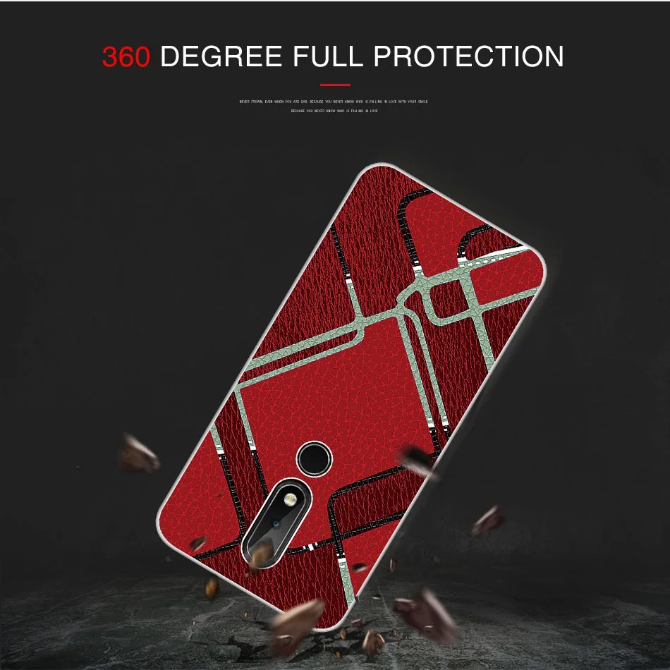 UTOPER Shell для Nokia X6 2018 силиконовый чехол из искусственной кожи геометрическая