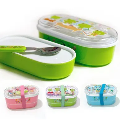 Милая мультяшная детская двойная коробка BF050 15*8*8 см для еды bento Бесплатная
