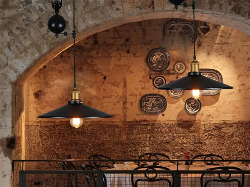L40-Creative шкив подъемная ретро люстра Регулируемая DIY E27 искусство Потолочный