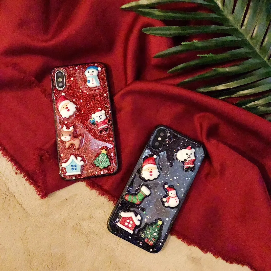 Рождественский блестящий чехол для iphone XS MAX X 10 XR 7 8 Plus 6s 6 сексуальный шикарный