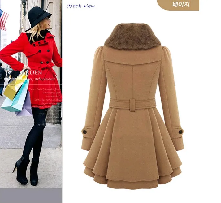 Европейский Новый Модный зимний женский двубортный шерстяной тонкий пояс