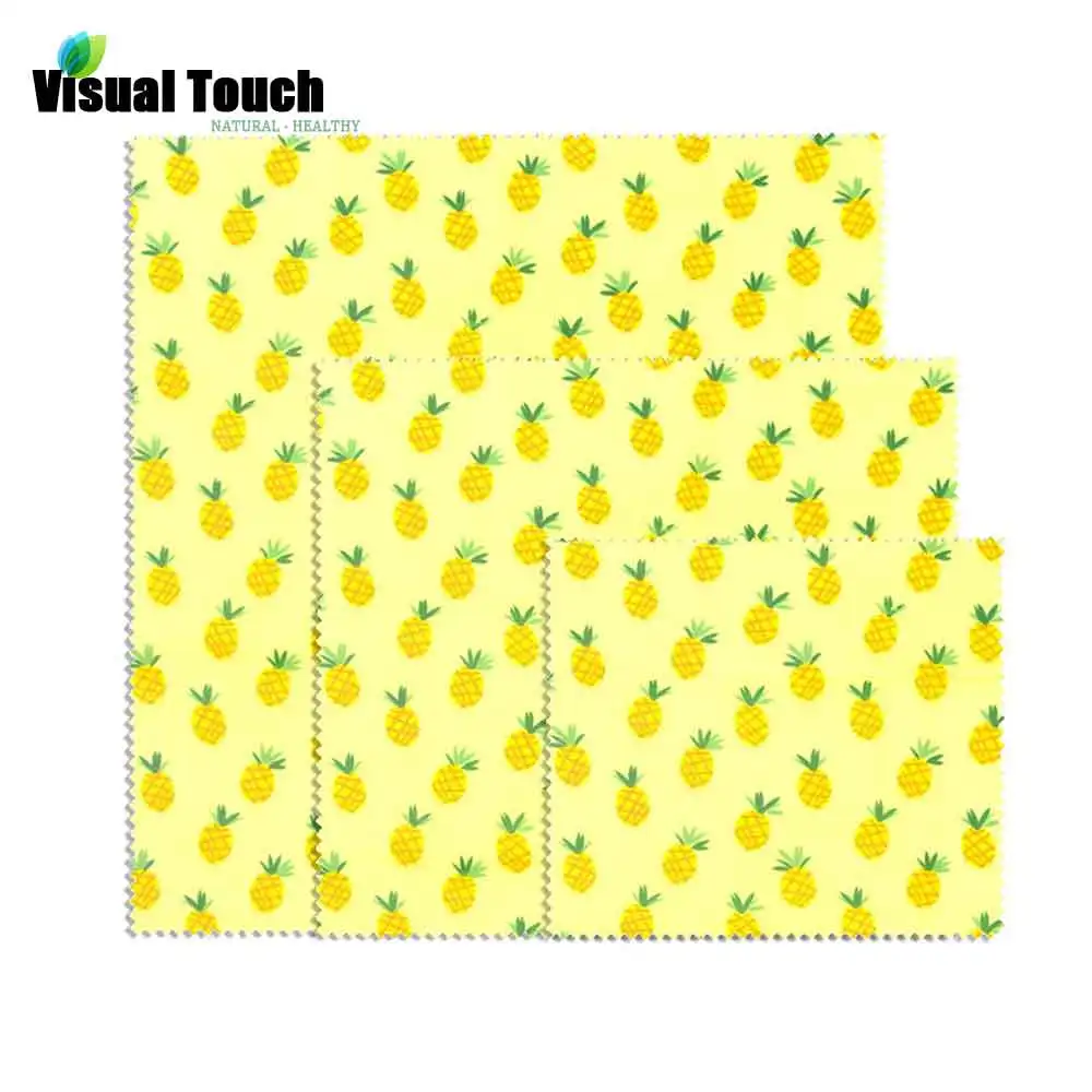 Визуальный сенсорный ананас 3 размера пчелиная восковая ткань обертка для хлеба