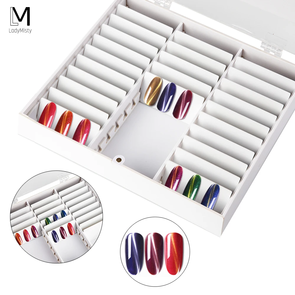 LadyMisty Nail Art Tips цветная коробка дисплея профессиональный держатель для лака для ногтей для хранения маникюрного салона