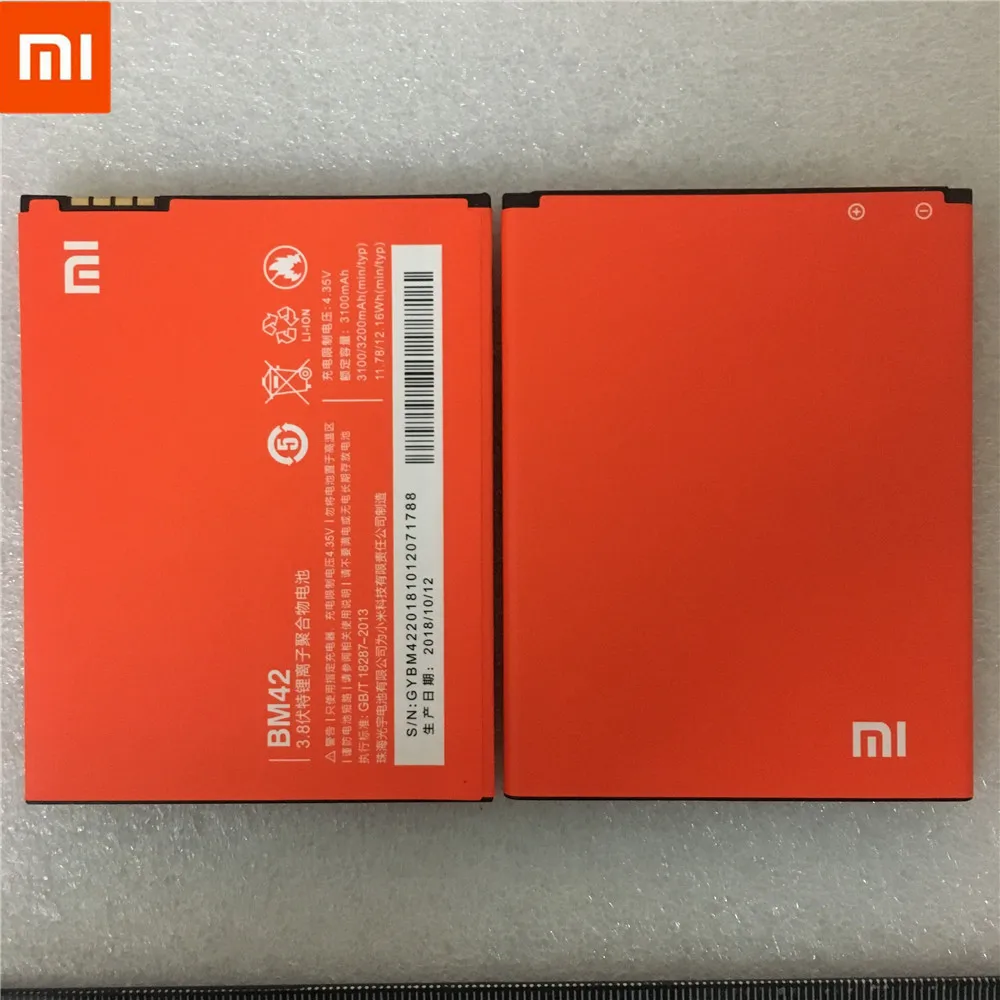 100% оригинальная запасная батарея BM42 3100 мАч для батареи Xiaomi в наличии с номером