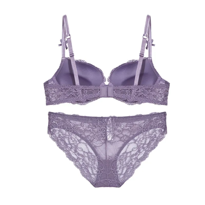 Бюстгальтер + трусы женские кружевные 5 цветов размер в ассортименте 2 шт/комплект