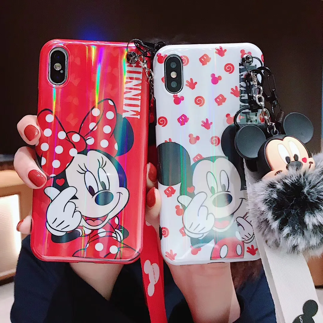 Новинка для huawei P20 P30pro/nove3e чехол с Минни, для huawei p10/honor 9/mate10pro мультфильм Мик сзади чехол ремень 3D игрушка+ мяч