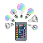 RGB светодиодный лампа светодиодная, 3 Вт, 10 Вт, 85-265 в, 110 В, 220 В, E27, E14, GU10, с регулируемой яркостью