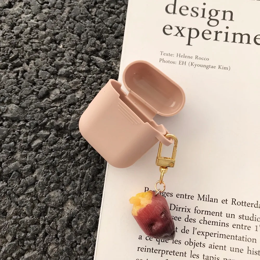 Зарядки Обложка для Apple гарнитура AirPods случаях милый чехол кулон в виде ягоды