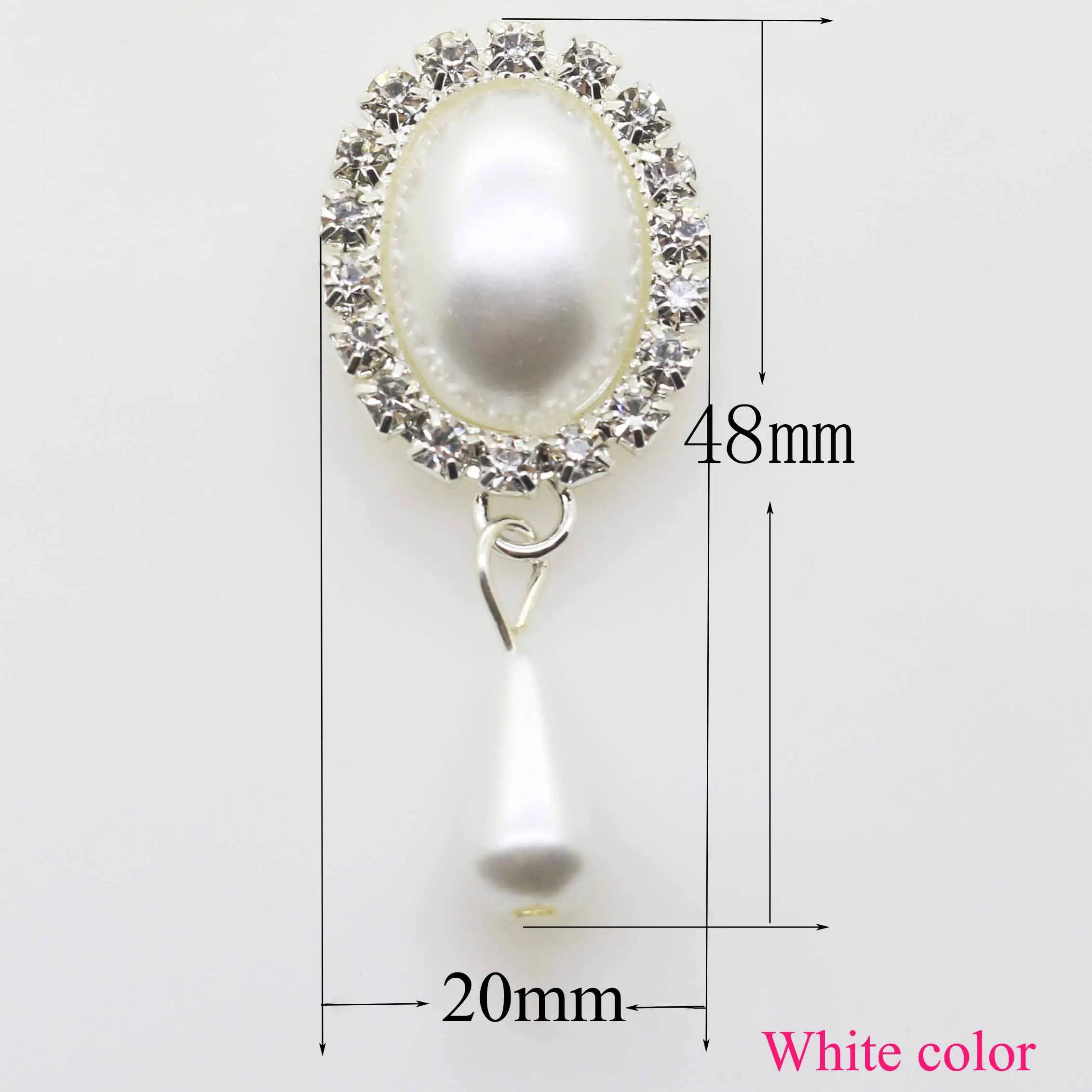 White color Мода 10 шт. 48*20 мм слоновая кость/белый Плоская задняя брошь жемчужные пуговицы для свадебных открыток декор поделки своими руками и Скрапбукинг пуговицы для одежды - Цвет: White color