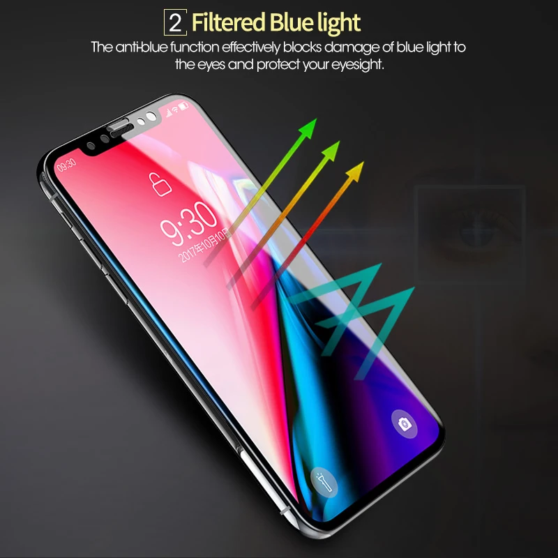3D Матовый анти синий луч 9H закаленное стекло для iPhone X XS XR 11 12 Pro Max 7 8 Plus SE 2020 матовая