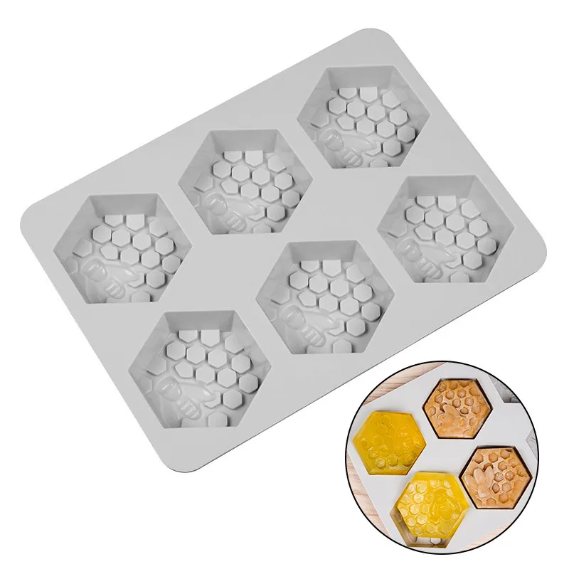 Медовая пчела шестиугольная силиконовая форма для мыла 6 форм поделок куб Сделай