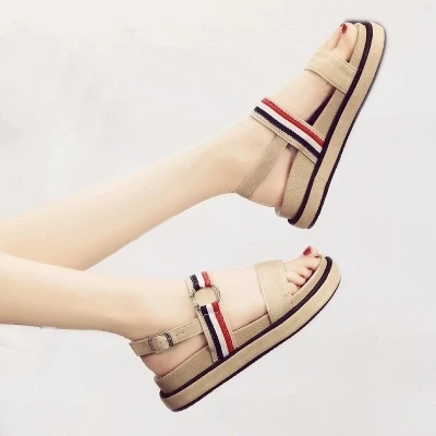 2018 новые летние Корейский диких простой толстой подшитая обувь на платформе