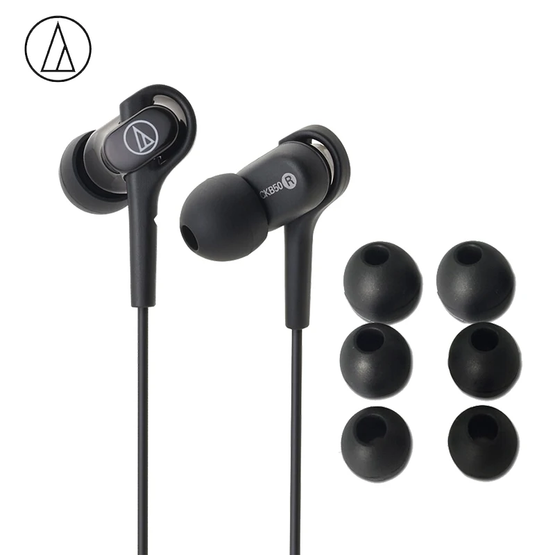 Оригинальный Audio Technica ATH CKB50 проводные наушники уравновешенным якорем накопитель