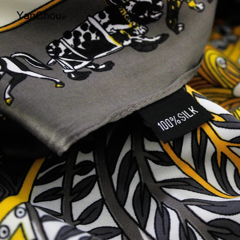 Большой квадратный шарф из шелковой саржи Для женщин Элитный бренд большой