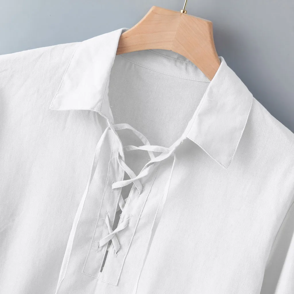 camiseta hombre, Мужская мешковатая рубашка из хлопка и льна с длинным рукавом, Ретро стиль, туника, топы, блузки, camisa social masculina
