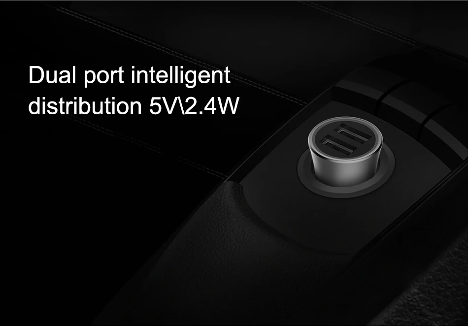 Оригинальное автомобильное зарядное устройство Xiaomi dual USB быстрая зарядка металлический внешний вид версия с светодиодный подсветкой через планшет мобильный телефон
