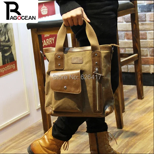Винтажная Холщовая Сумка для мужчин стильный удобный мессенджер на ремне