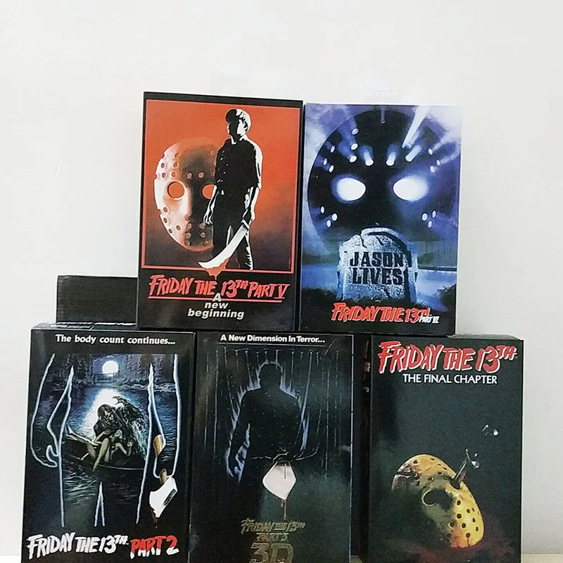 5 видов,, NECA Friday, 13th Part 2, 3, 5 V, 6 VI, 3D Джейсон, Фредди, фигурка, игрушка, кукла, подарок на Рождество, день рождения