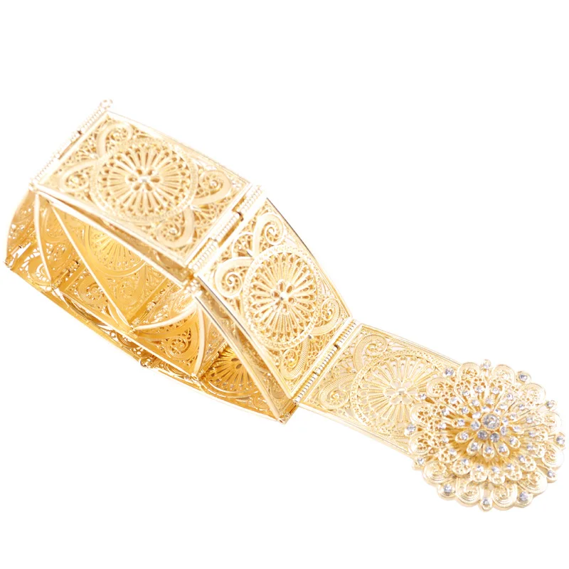 Fashion crystal cutout metal wedding belt designed for women wedding belt latest style jewelry belt