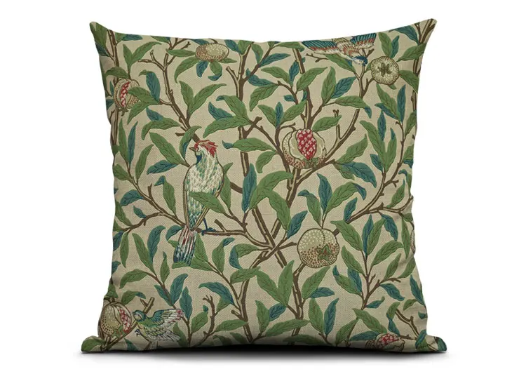 Sweetenlife Plant&Animals Pattern Chair Cushion 20in X 20in Retro Pillow Cover Light Linen Material Throw Pillow Case Wholesale