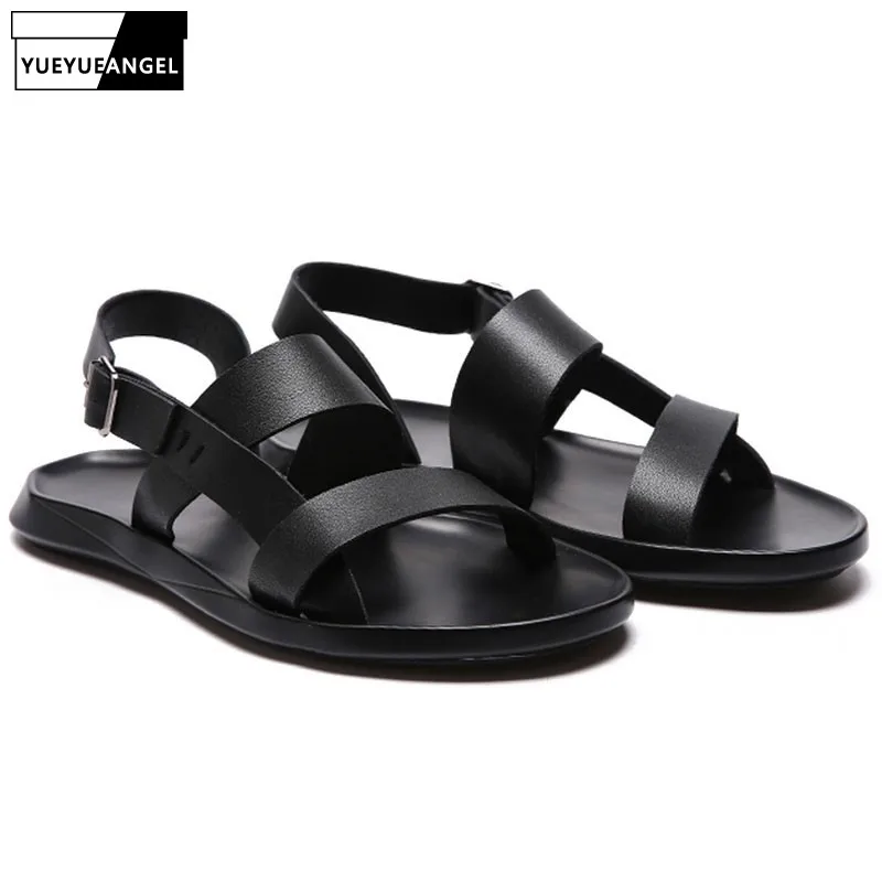 Мужские летние пляжные сандалии с ремешками на пряжках Туфли босоножки Sandalen Herren