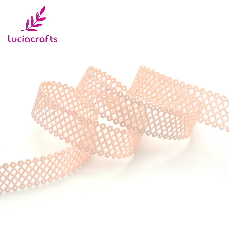 Lucia crafts 2,2 см многоцветные сетки Лента кружевная отделка DIY шитье скрапбукинг ручной работы материал украшения 2y/лот P0602 - Цвет: Light pink