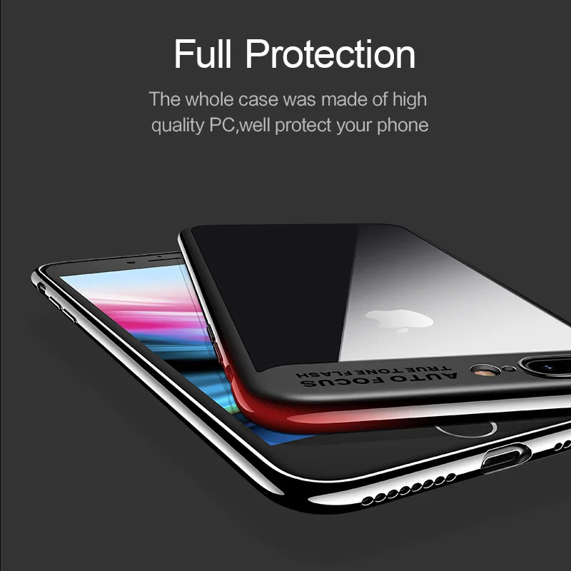 For iPhone 8 case USAMS Luxury phone transparent back plating edge protector shell for 7 plus cover |