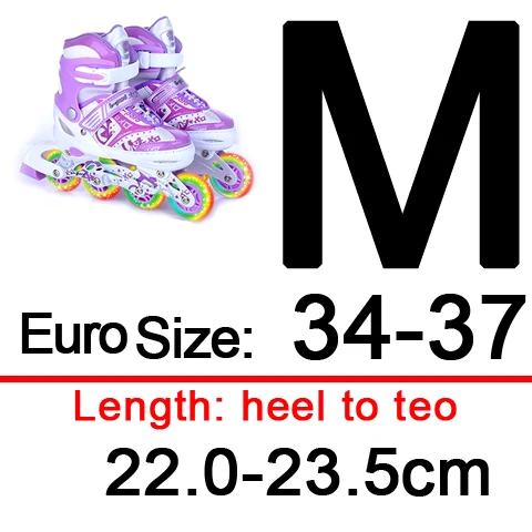 Purple size M Мигающая обувь для катания на роликах для детей, детская повседневная Уличная обувь для катания на коньках для девочек и мальчиков, унисекс, регулируемая обувь для катания на коньках IB63 - Цвет: Purple size M