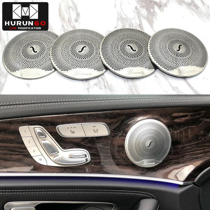 4 шт. для Mercedes Benz 2015 2016 C Class W205/GLC e класс из нержавеющей стали автомобильный аудио