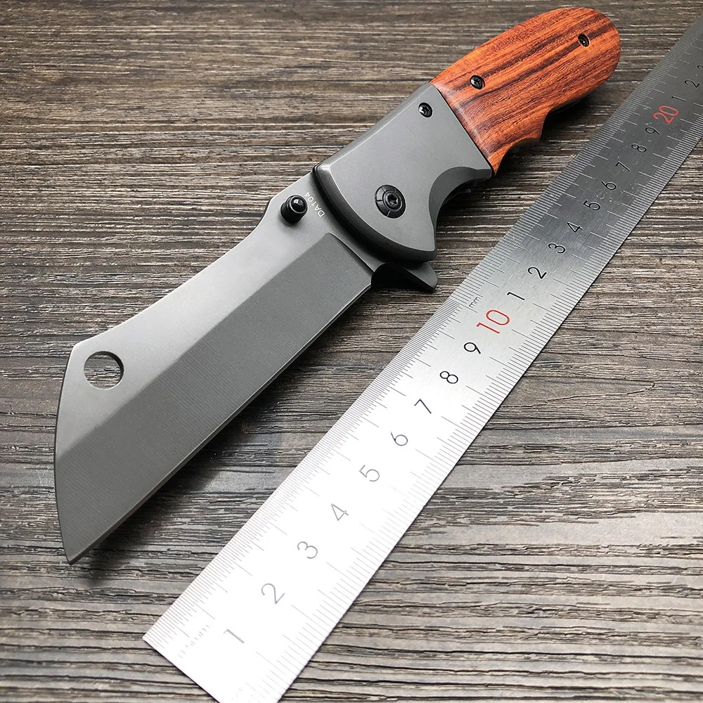 

BJL BK складные ножи мясника, серый титановый клинок, деревянная ручка, походный охотничий нож, тактический нож для выживания на природе, инстр...