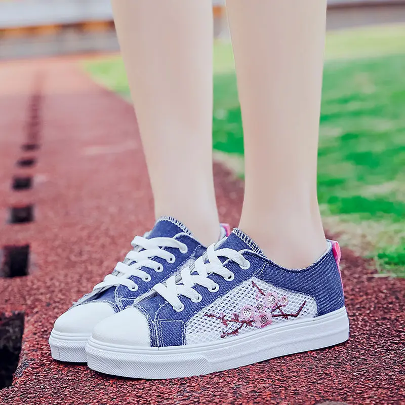 Net shoes female summer mesh breathable canvas women's student casual sports | Обувь