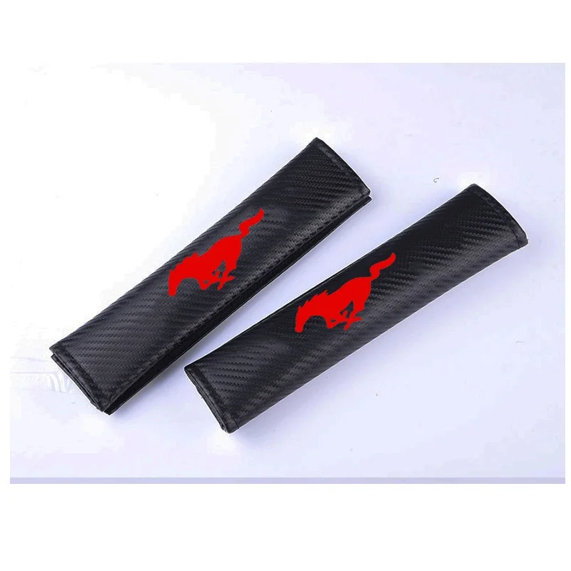 

for Ford Mustang PU Fashion Car Seat Belt Pads Harness Safety Shoulder Strap Back Pack Cushion Covers