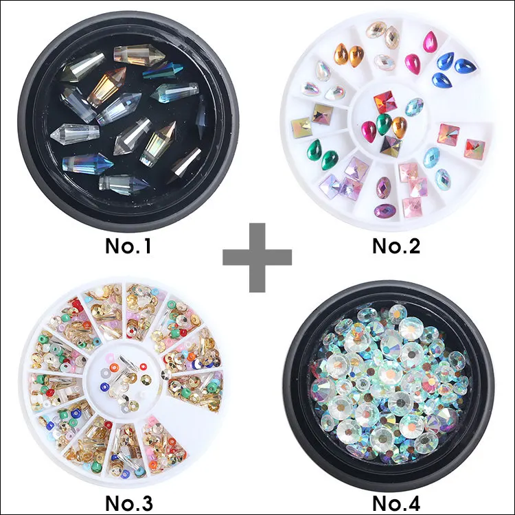 Новый набор для украшения ногтей стекло конусообразные шипы коробка + блесток