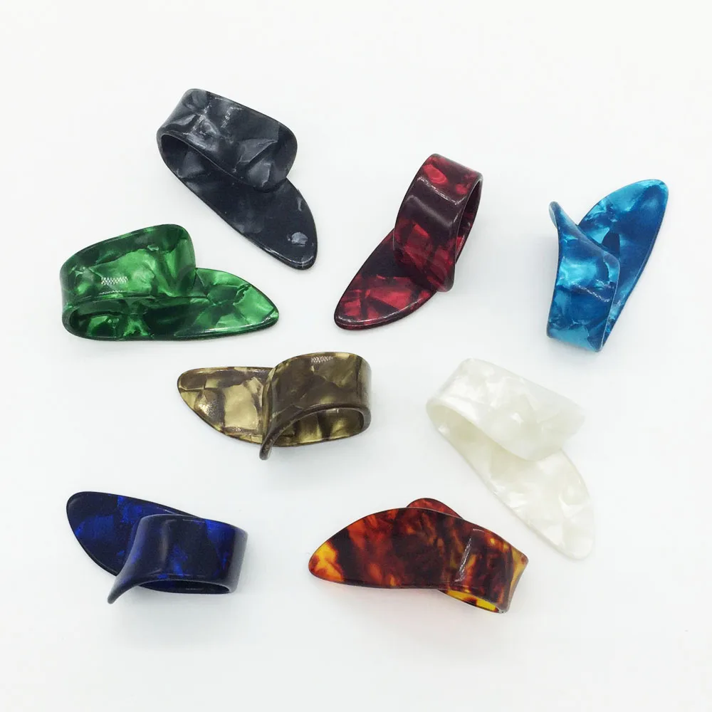 Celluloid Finger Guitar Pick Mediator 1 Thumb 3 Fingerpicks Shell Plectrum | Спорт и развлечения