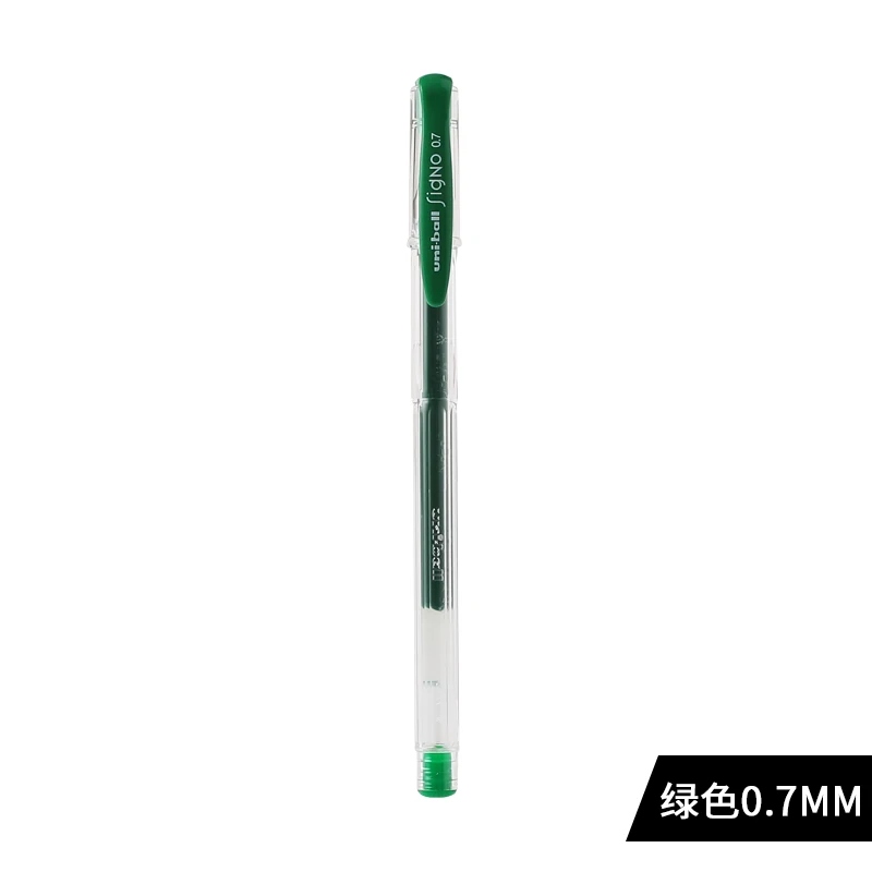 0.7mm Green 12 шт. Uni-ball Signo Стандартный гелевая шариковая ручка комплект UM-100 0,5/0,7/0,8 мм 14 цветов на выбор - Цвет: 0.7mm Green
