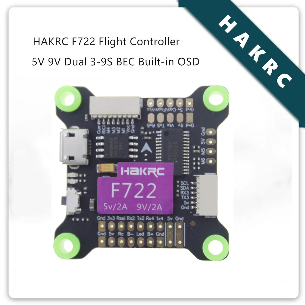 Контроллер полета HAKRC F722 5 в 9 Dual BEC OSD 3 9S для RC FPV Racing Drone Новое поступление
